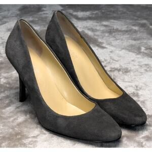 Ralph Lauren Gray Suede Almond Toe Pumps Heels Womens Size 7.5